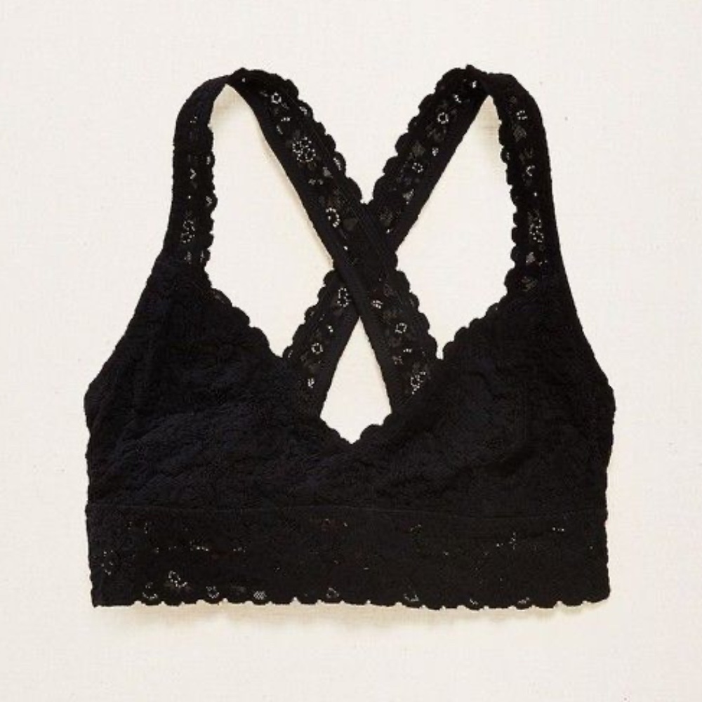 Aerie Black Cross-Back Bralette